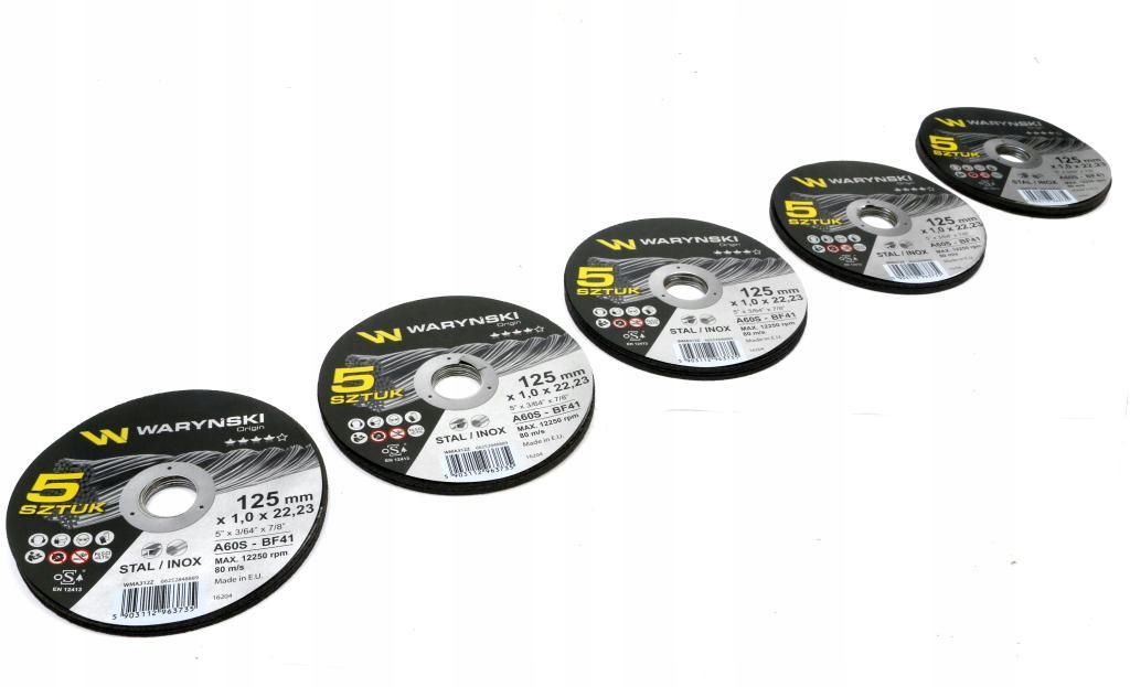 Tarcza do cięcia metalu 125 x1.0 x22.23 mm wielopak Waryński (sprzedawane p Kod producenta WMA312X25