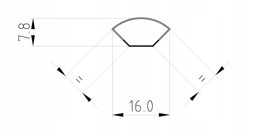 Ćwierćwałek wypukły 12x12 grafit / antracyt Marka AKRE