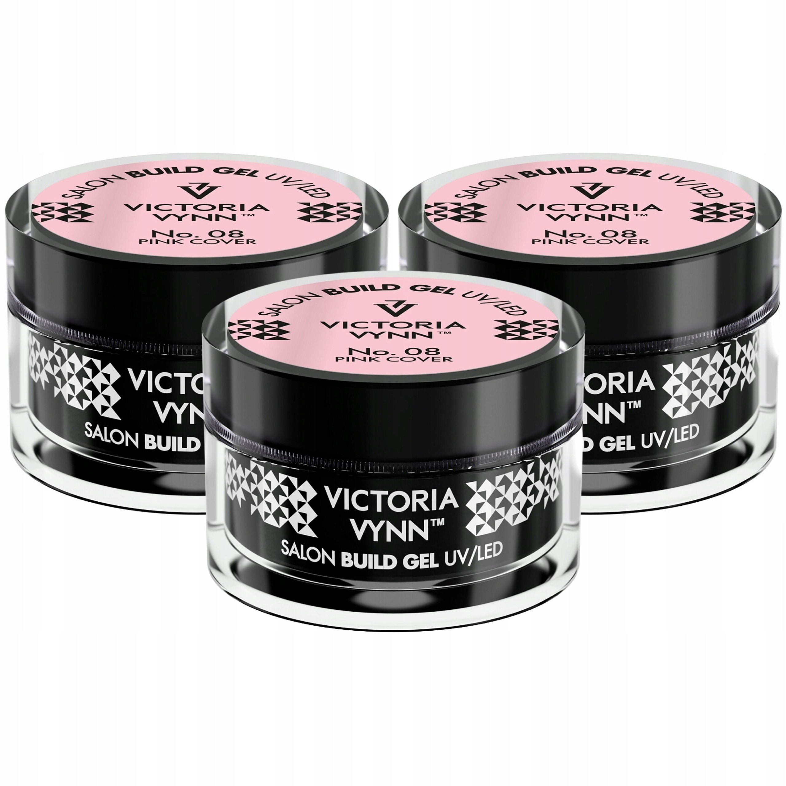 3 x Build Gel 08 Pink Cover Stavební Gel 15 ml Victoria Vynn