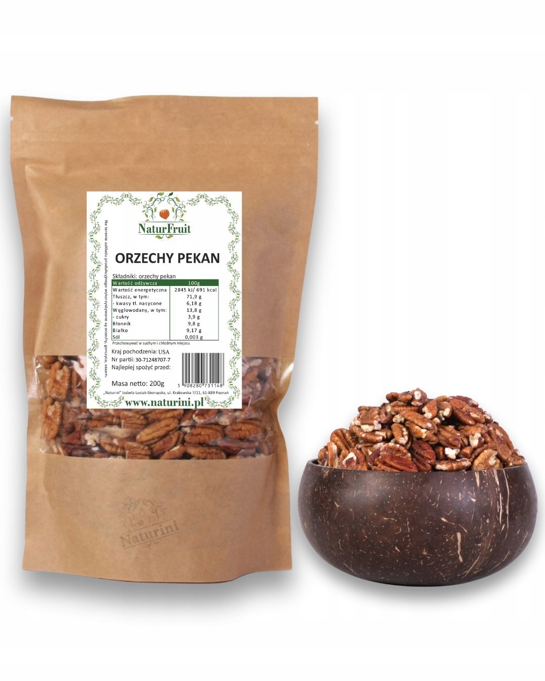 Levně Pekanové Ořechy Kvalita Pecan 500g NaturFruit