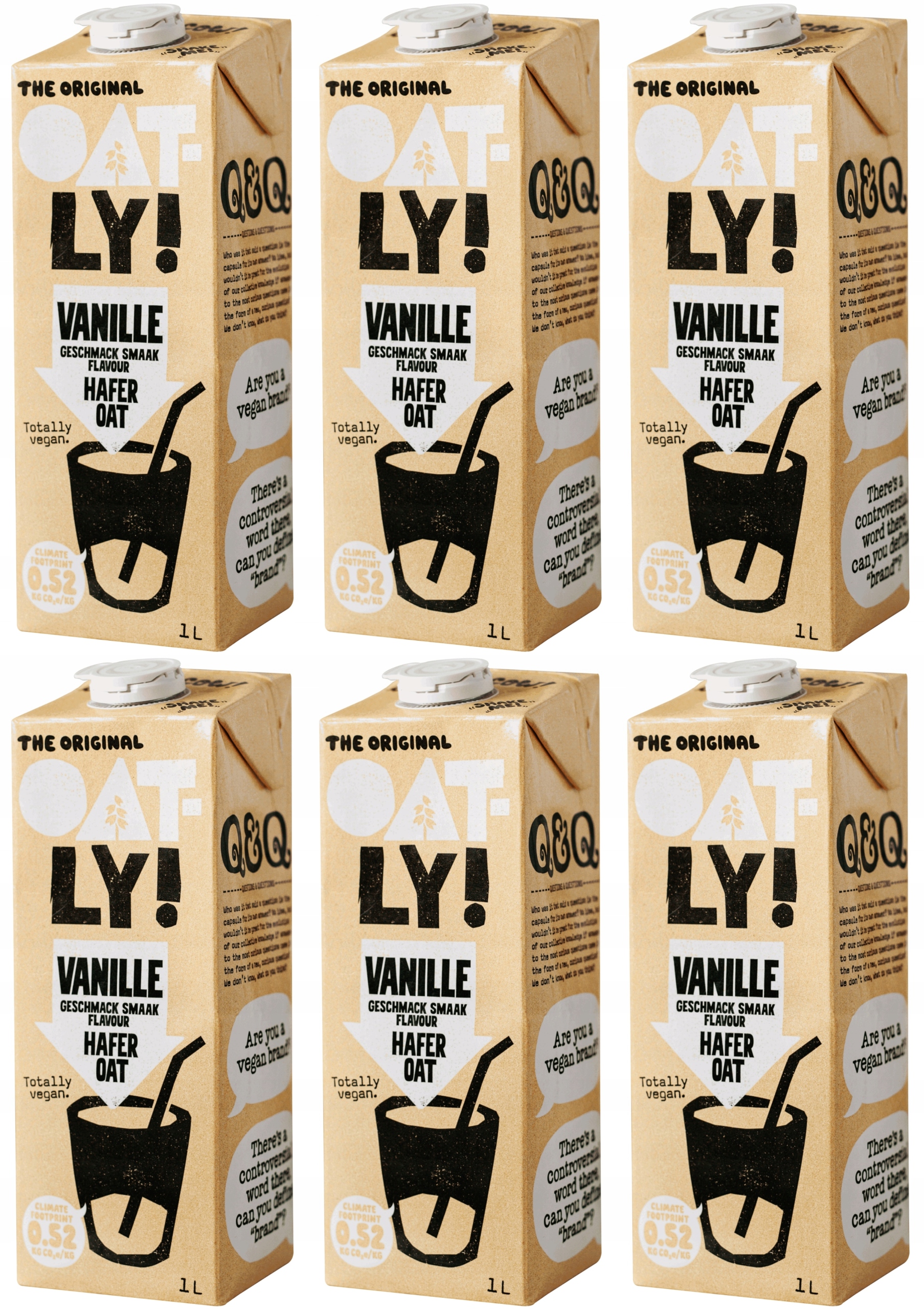 OATLY NAPÓJ OWSIANY WANILIOWY MLEKO ROŚLINNE 6x1L Z DODATKIEM WITAMIN