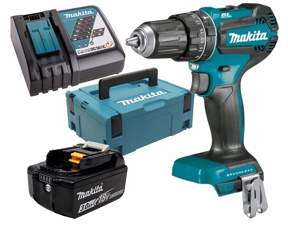 Makita Dhp 485RFJ Wkretarka 18V 50Nm 1x3Ah walizka