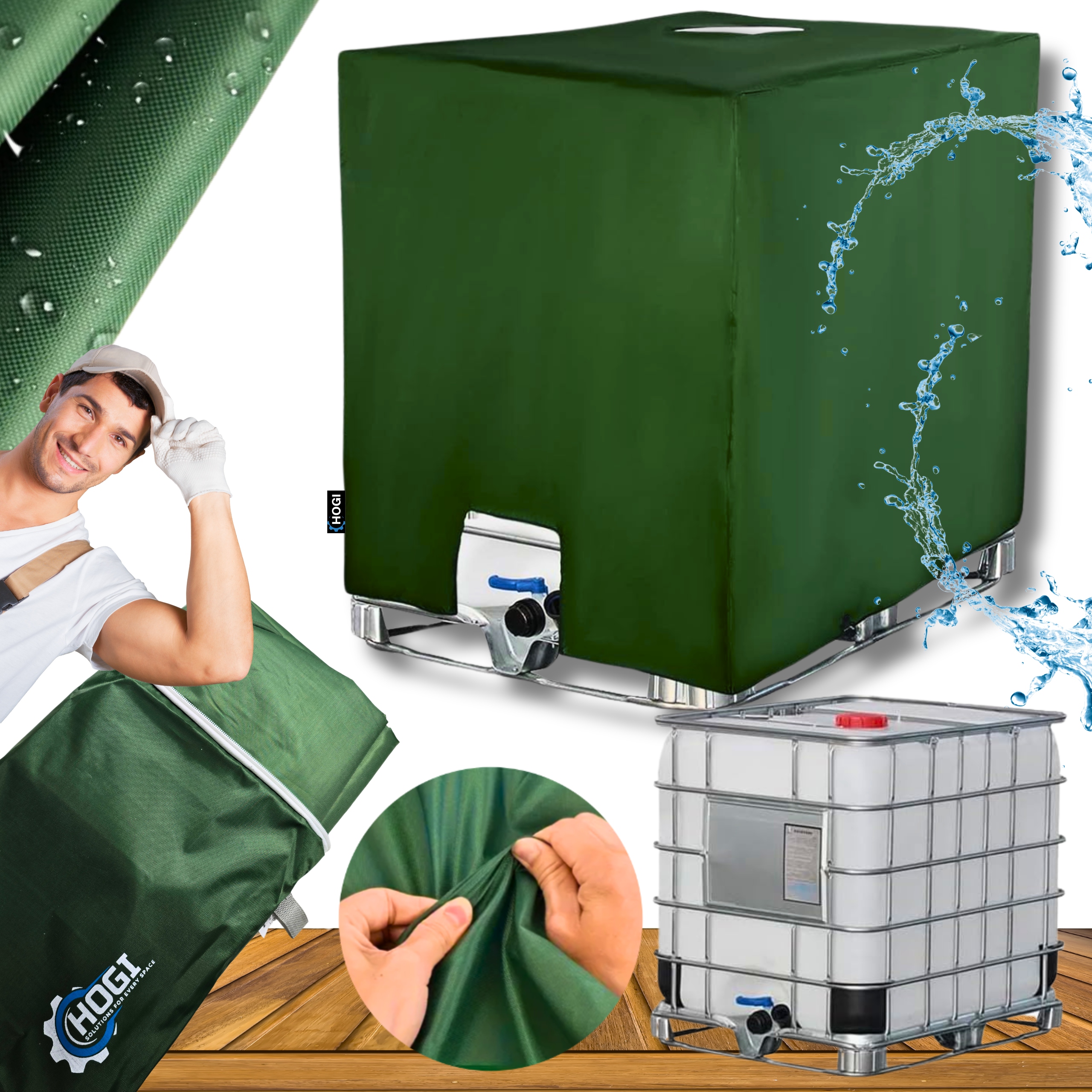 Pokrowiec Plandeka Na Zbiornik Mauzer Beczke Deszczówkę 1000L 100x120x116cm