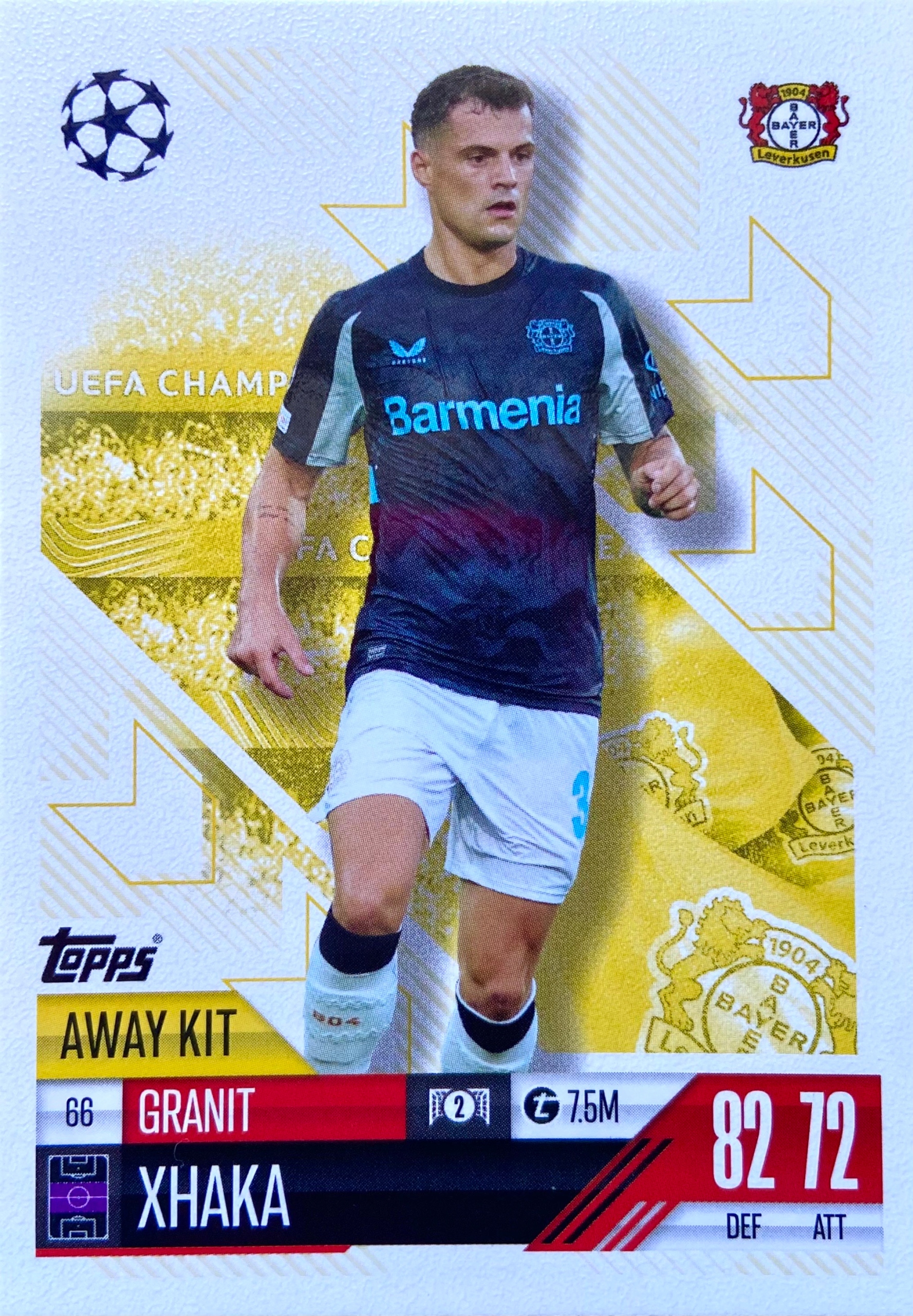 Match Attax Extra 2024/25 2025 Away Kit 66 Granit Xhaka Bayer 04 Leverkusen