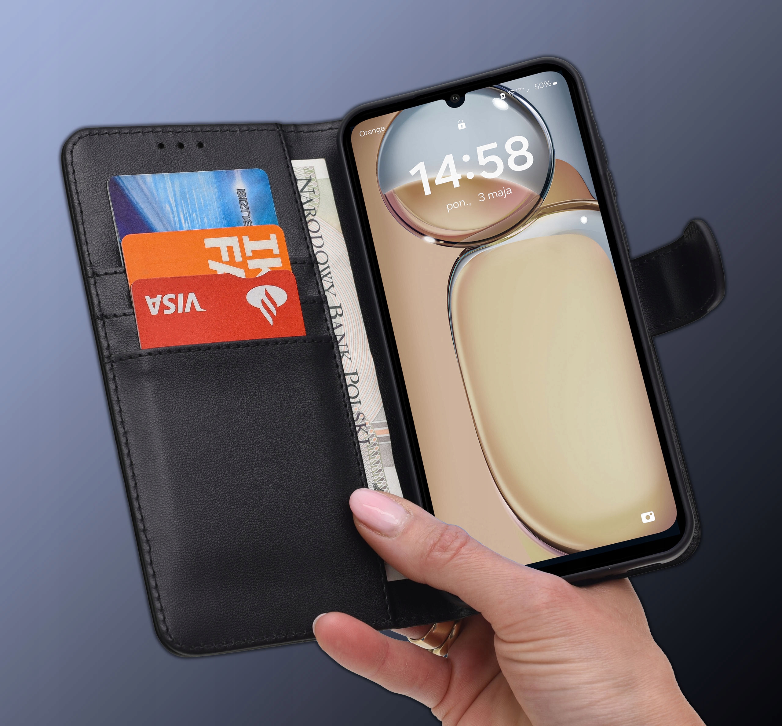 ETUI do Samsung M15 5G | SKÓRZANE PORTFEL BOOK TOKRA CASE CLASSIC + SZKŁO Kolekcja MAGNETYCZNE KLASYCZNE