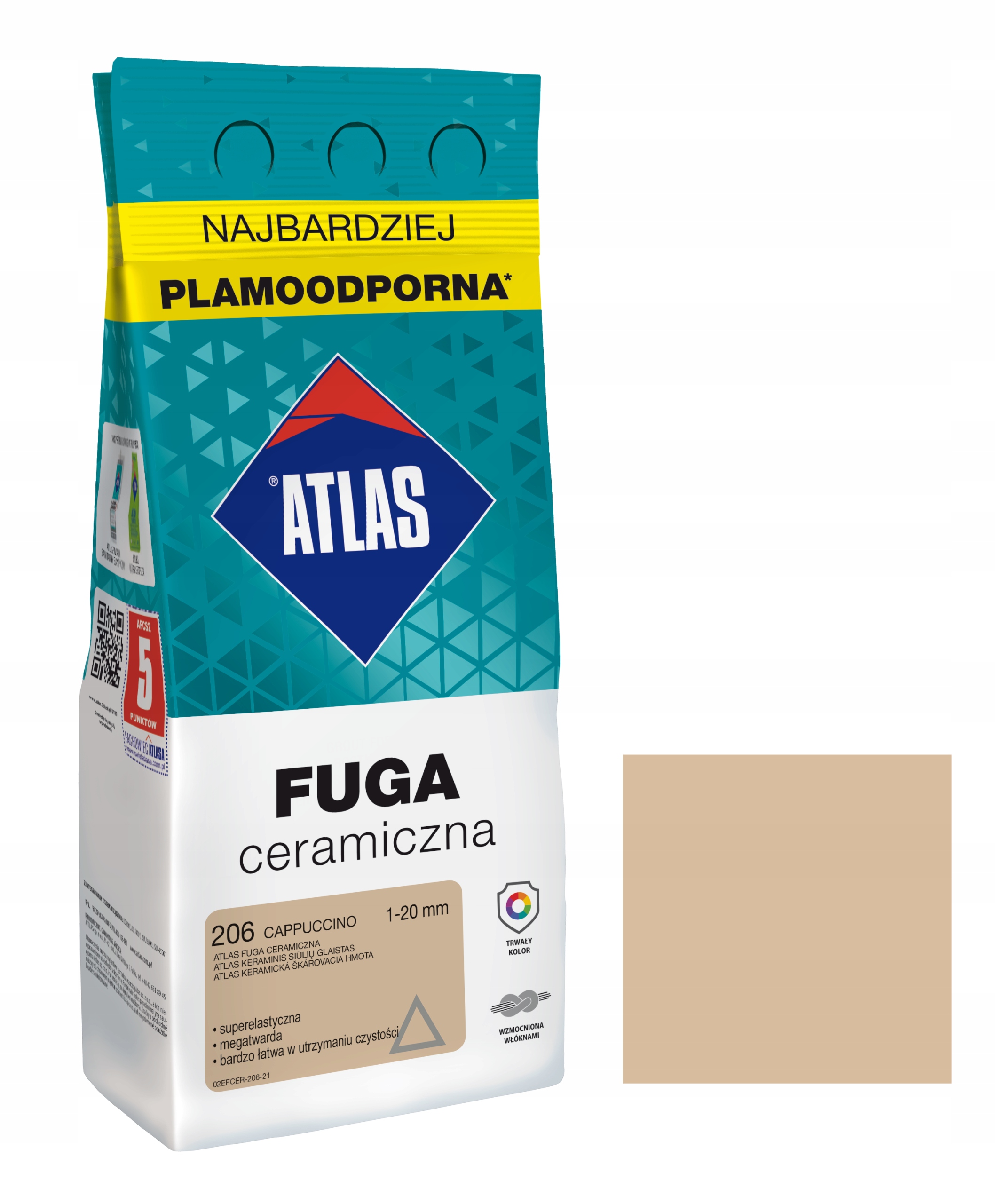 ATLAS FUGA CERAMICZNA 1-20MM 206 CAPPUCCINO 2KG