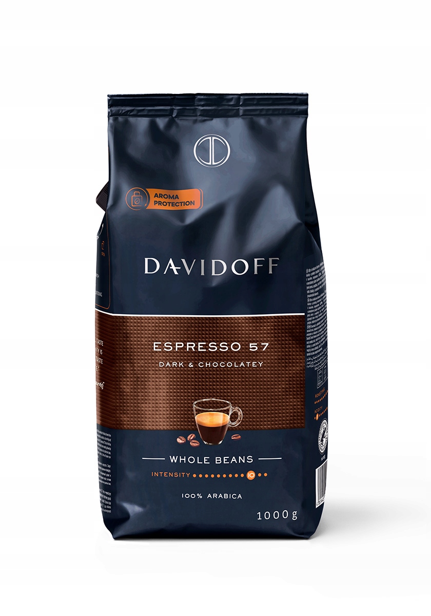 Levně Davidoff Espresso 57 1 kg Káva Zrnková Premium Arabika