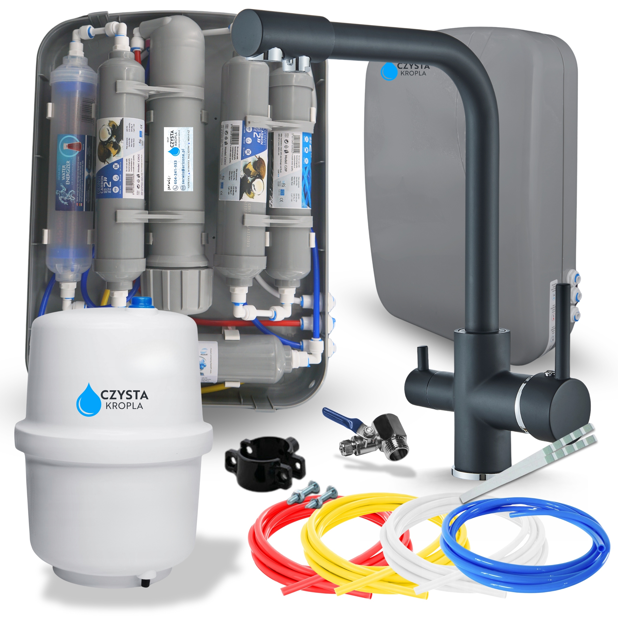 Filtr na vodu Poddřezový systém Filtrování pitné vody Baterie Černá