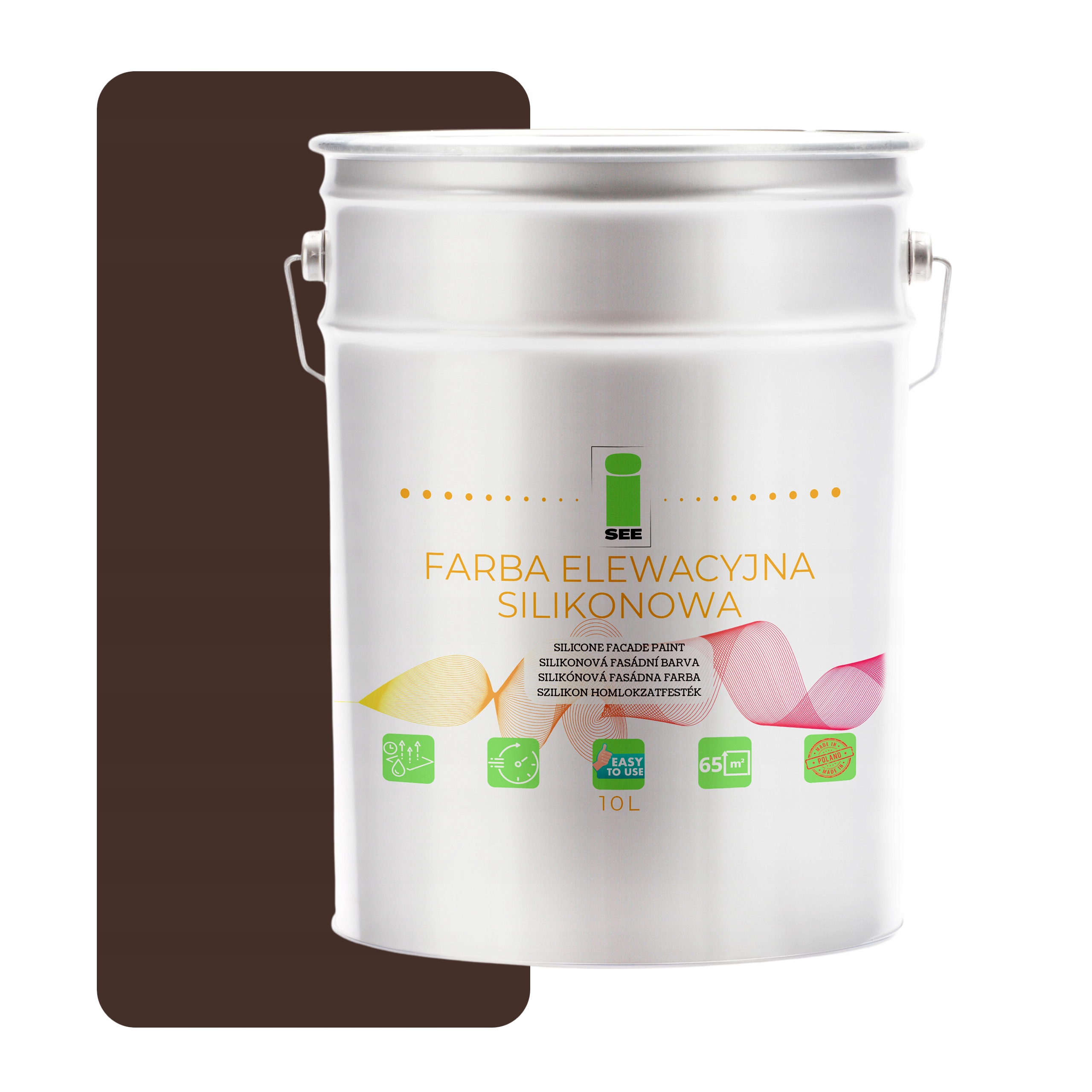 Fasádna Silikónová Fasádna Farba Hnedo-čokoládová 10 L Proti Riasam