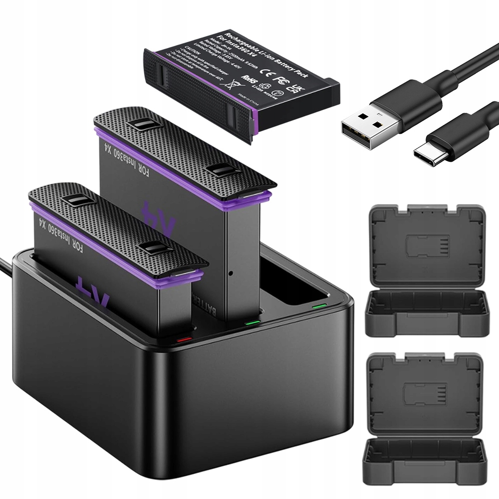 Bateria Zamienna Dla INSTA360 X4 2500MAH Ładowanie Szybkie