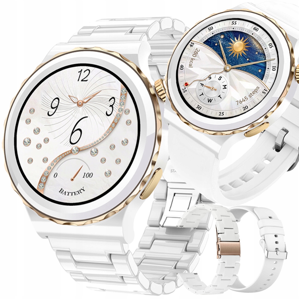 Chytré Hodinky Dámské Bílé Gt Rozhovory Plské Menu Hovory Smart Watch 2 Pruhy