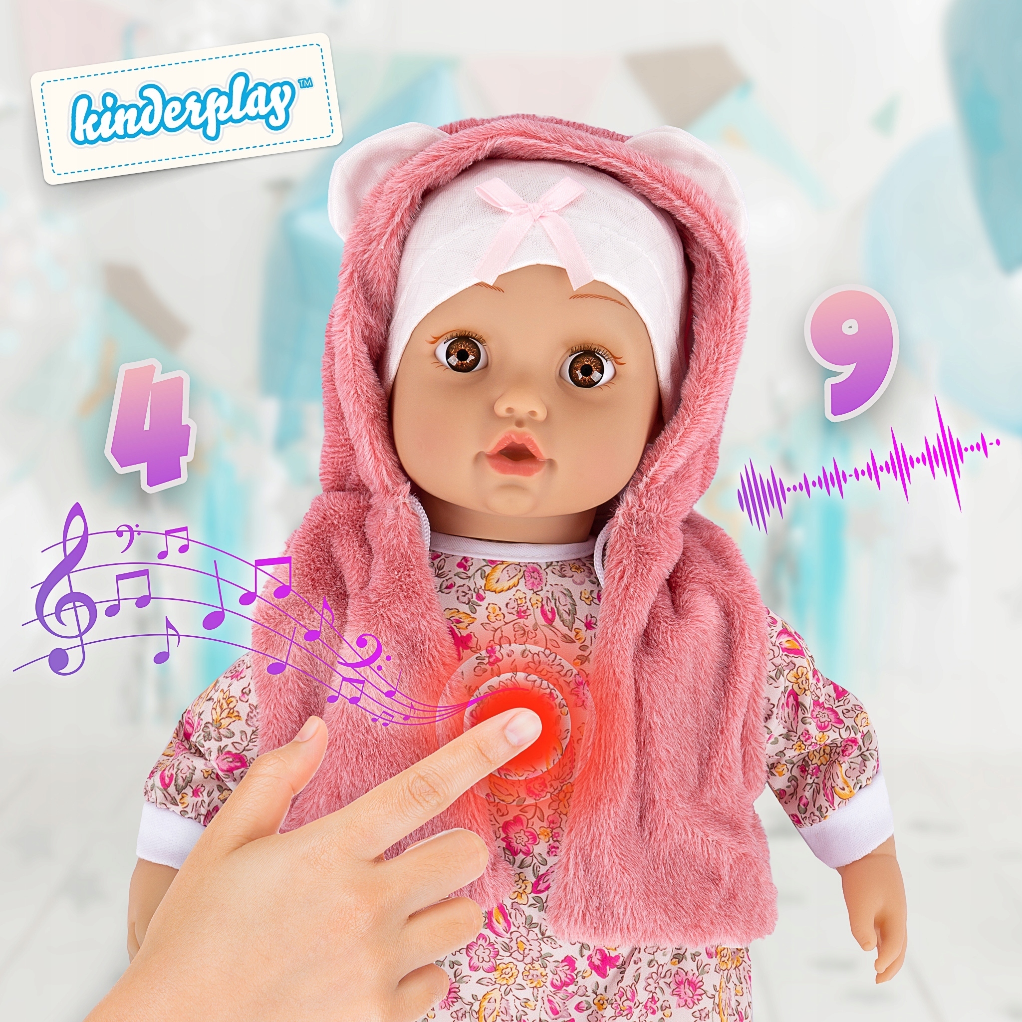 DUŻA LALKA BOBAS INTERAKTYWNA ŚPIEWA I MÓWI PO POLSKU 45CM Seria LALKA