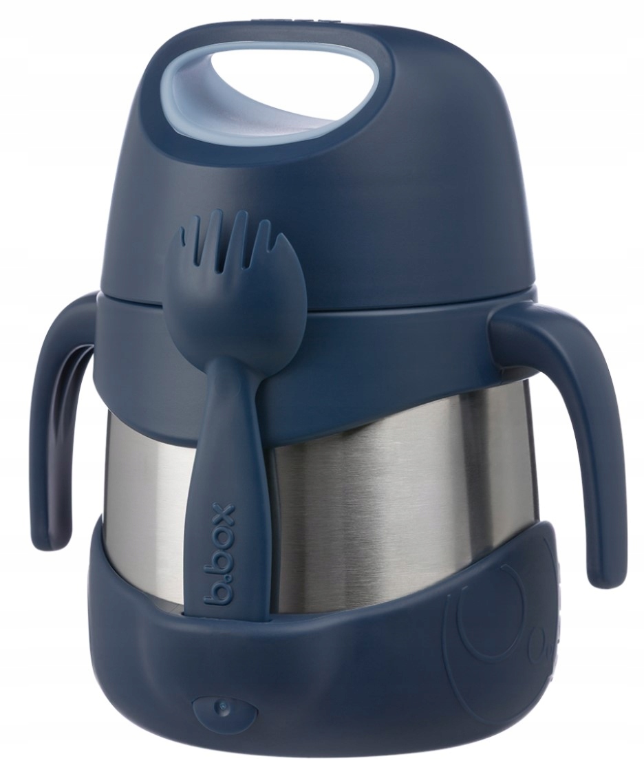 B.box Termos z uchwytami i łyżeczką na jedzenie Midnight 335 ml