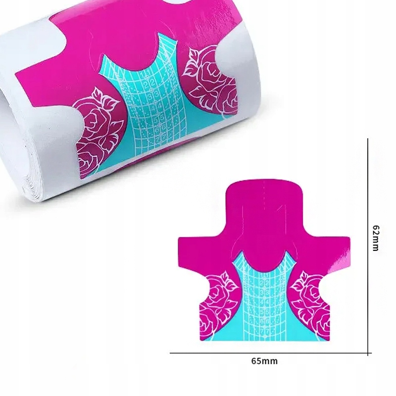 Szablony Do Przedłużania Różowo-Niebieskie Szerokie 100 sztuk Kod producenta Szablony Formy do przedłużania