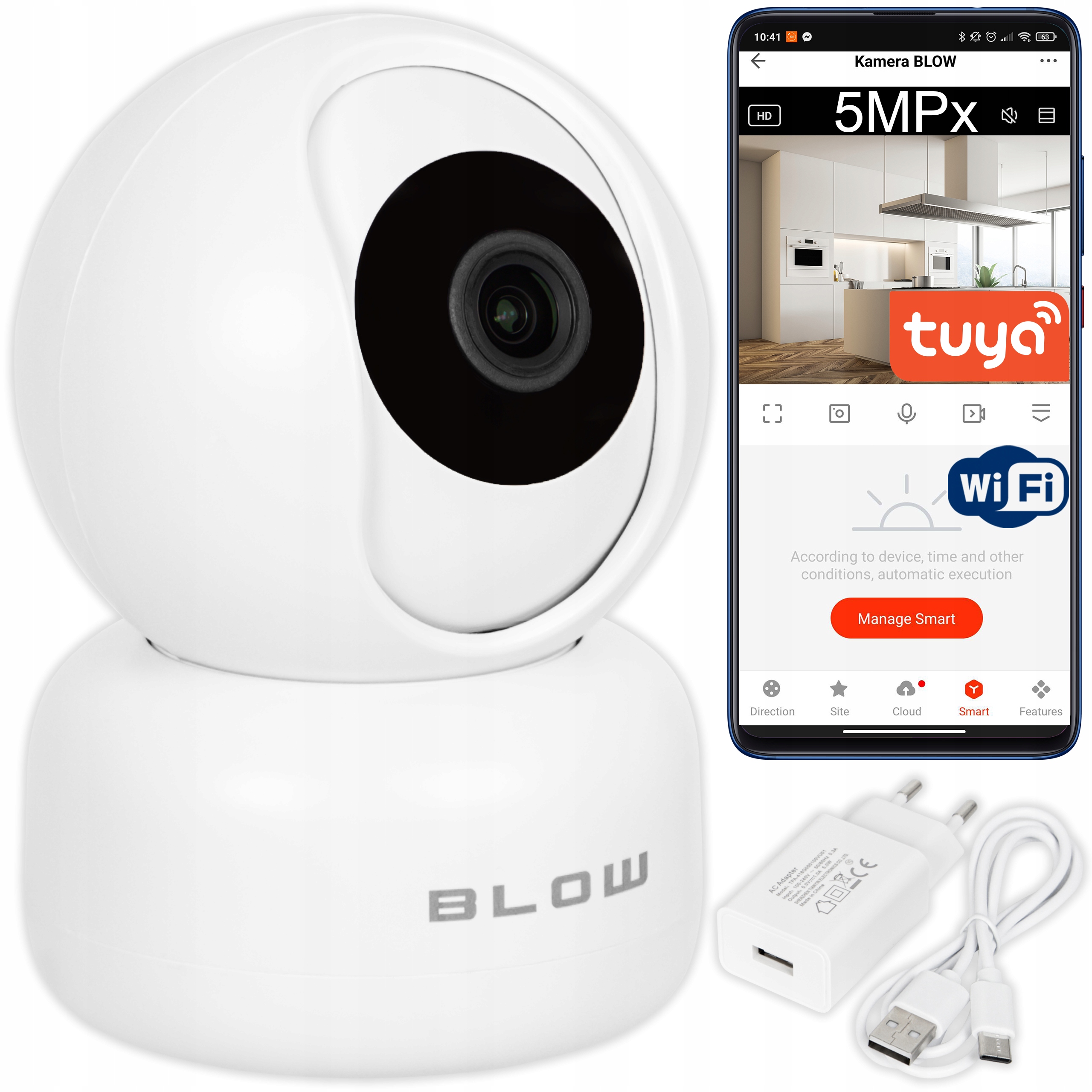 Wifi Kamera 5MPx Tuya Smart Zoom Chůvička Otočná Vnitřní Ptz Malá Hd
