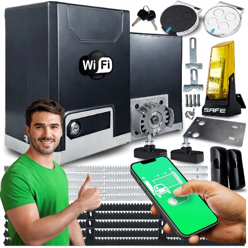 Set Pohon Pro Posuvnou Bránu 600 Lampa lišty ovladače Wifi Supla Automat