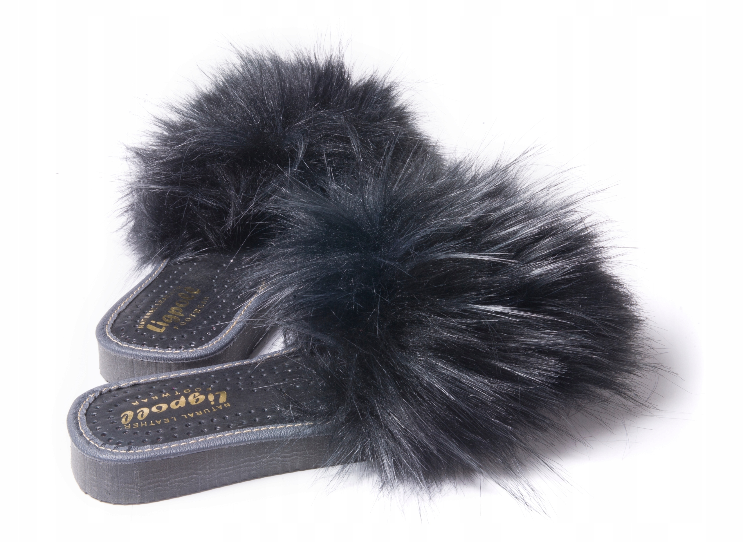 

Pantofle Damskie Kapcie Skórzane Laczki Ligpoll