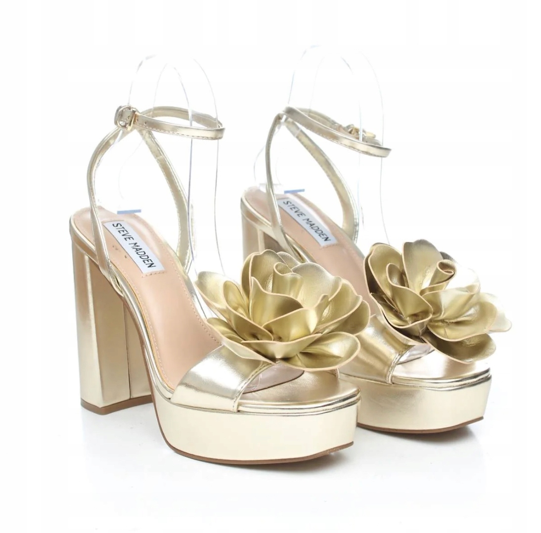 Steve Madden Lessa-F Sandály na podpatku Kožené Zlaté velikost 37