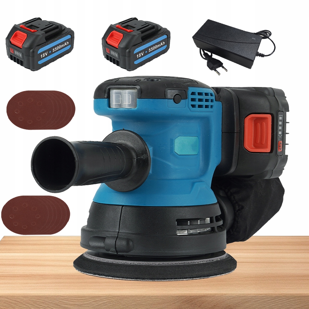 Leštička Automobilová Regulace Otáček Bruska 2 Baterie 18V 12 Papírem