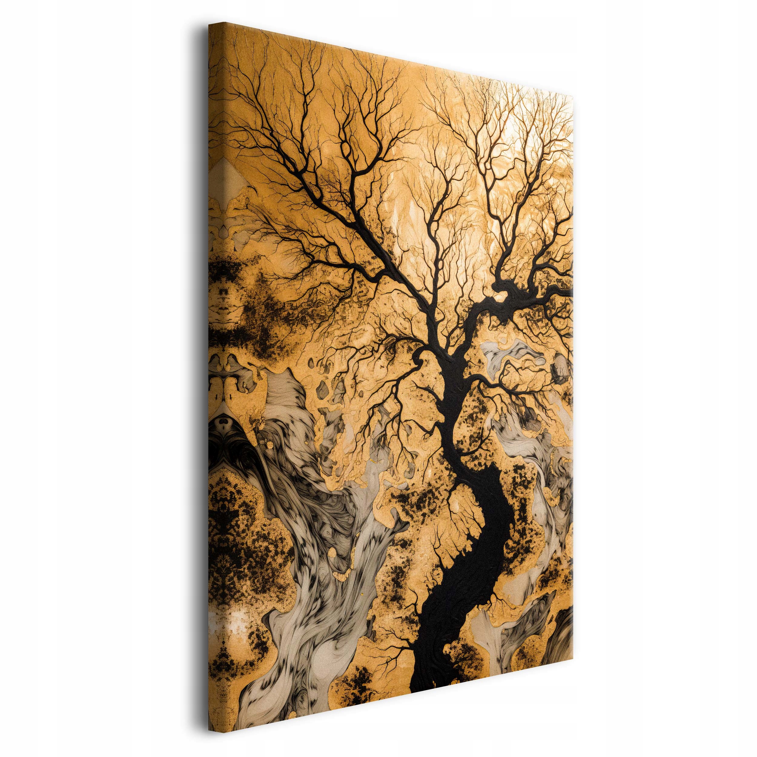 Moderní obraz na plátně Obrazy na zeď abstrakce zlatý strom 80x120