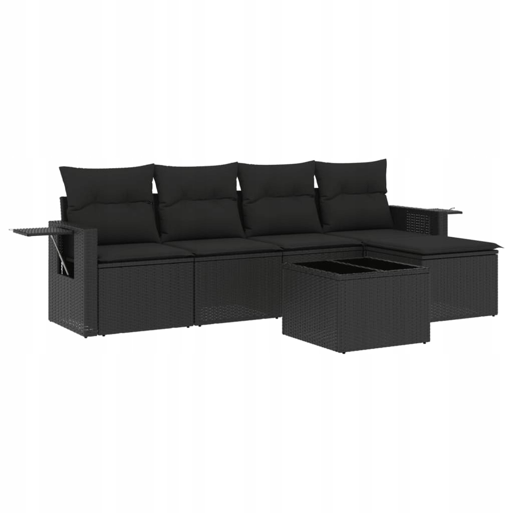 Set zahradního nábytku vidaXL černý 6 el.