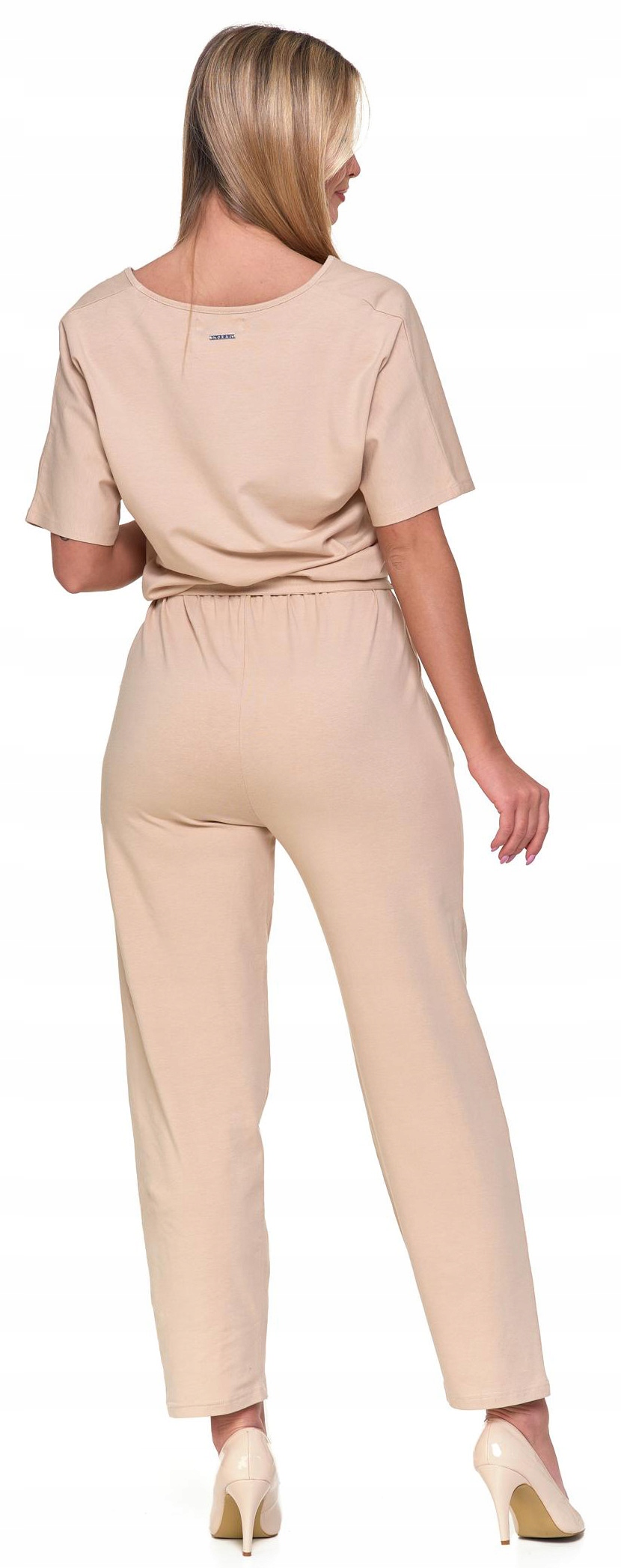 KOMBINEZON ELEGANCKI damski Moraj z krótkim rękawem luźny długi MODNY - XXL Rozmiar XXL