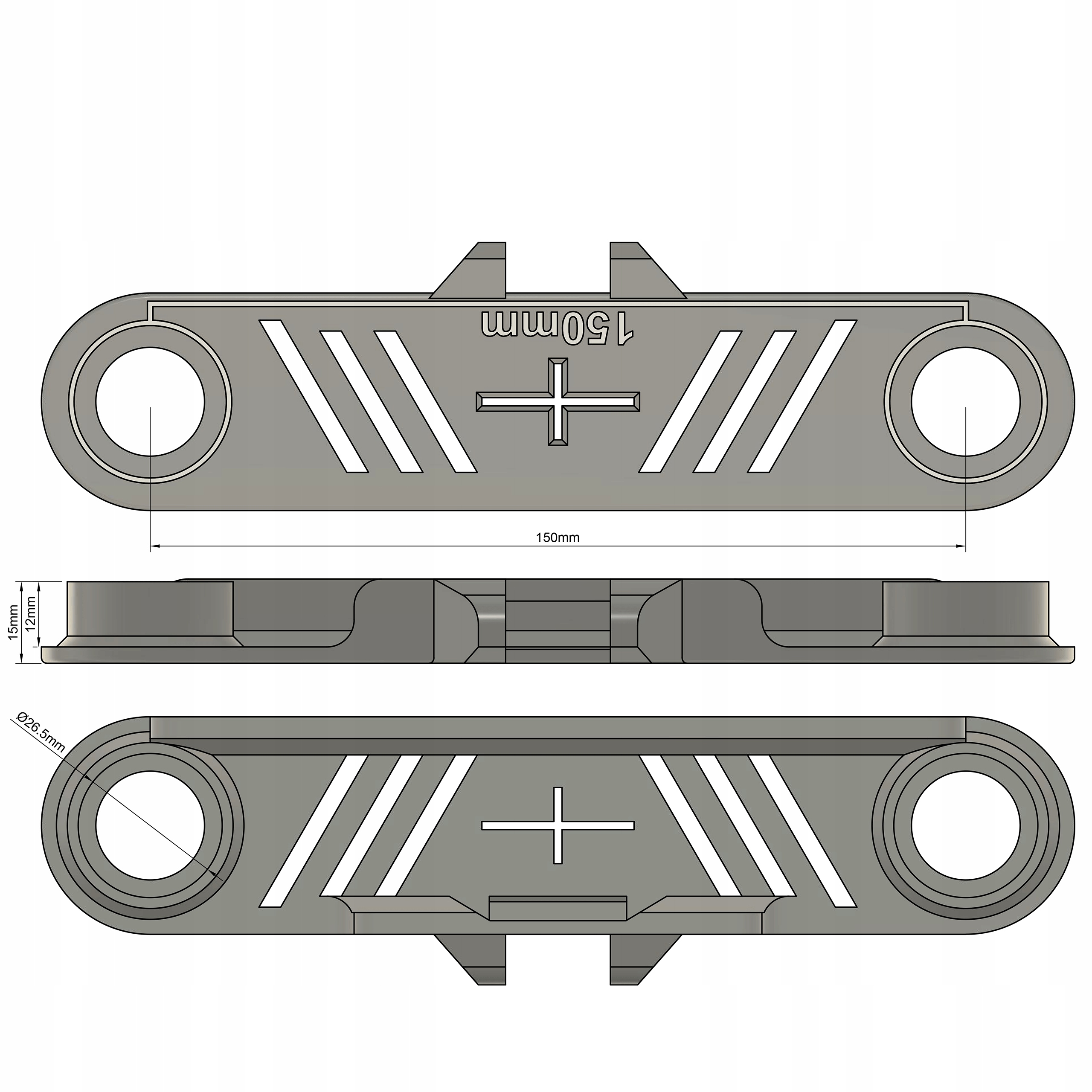 SZABLON WZORNIK DO POZIOMOWANIA KRZYWEK 150MM MOCOWANIE BATERII Z PÓŁKĄ NA EAN (GTIN) 5906638581117