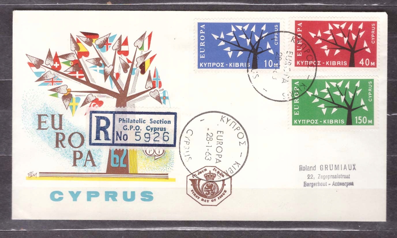 Cypr CEPT Europa koperta FDC 1962 (2)