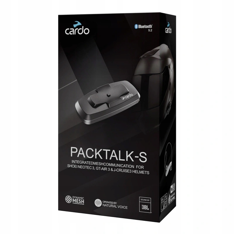 Interkom Cardo Packtalk-s Shoei Gt-air 3/NEOTEC 3/J-CRUISE 3 Single čierny