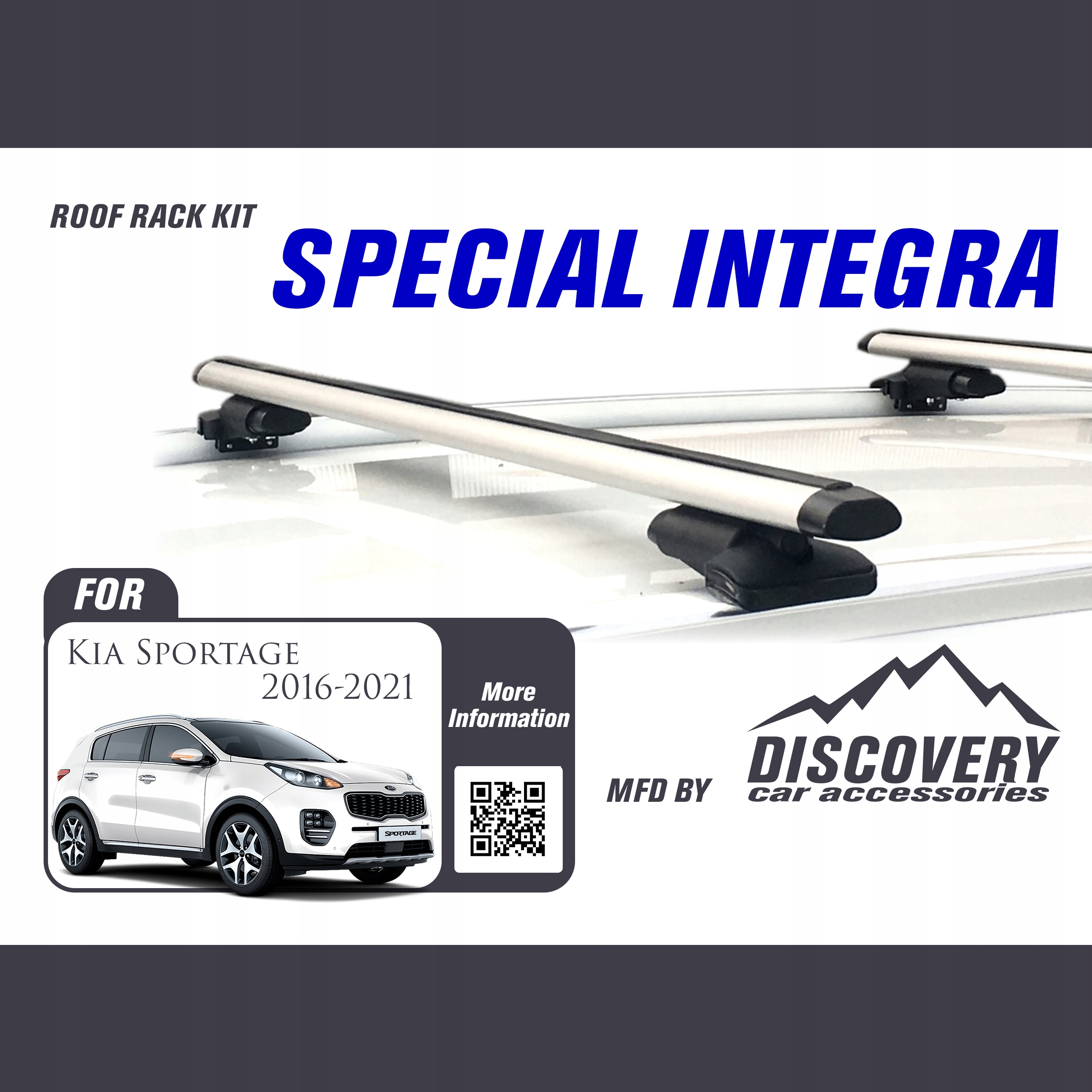 Strešný nosič na relingy Kia Sportage 4 Ql 2016-2021 hliníkový