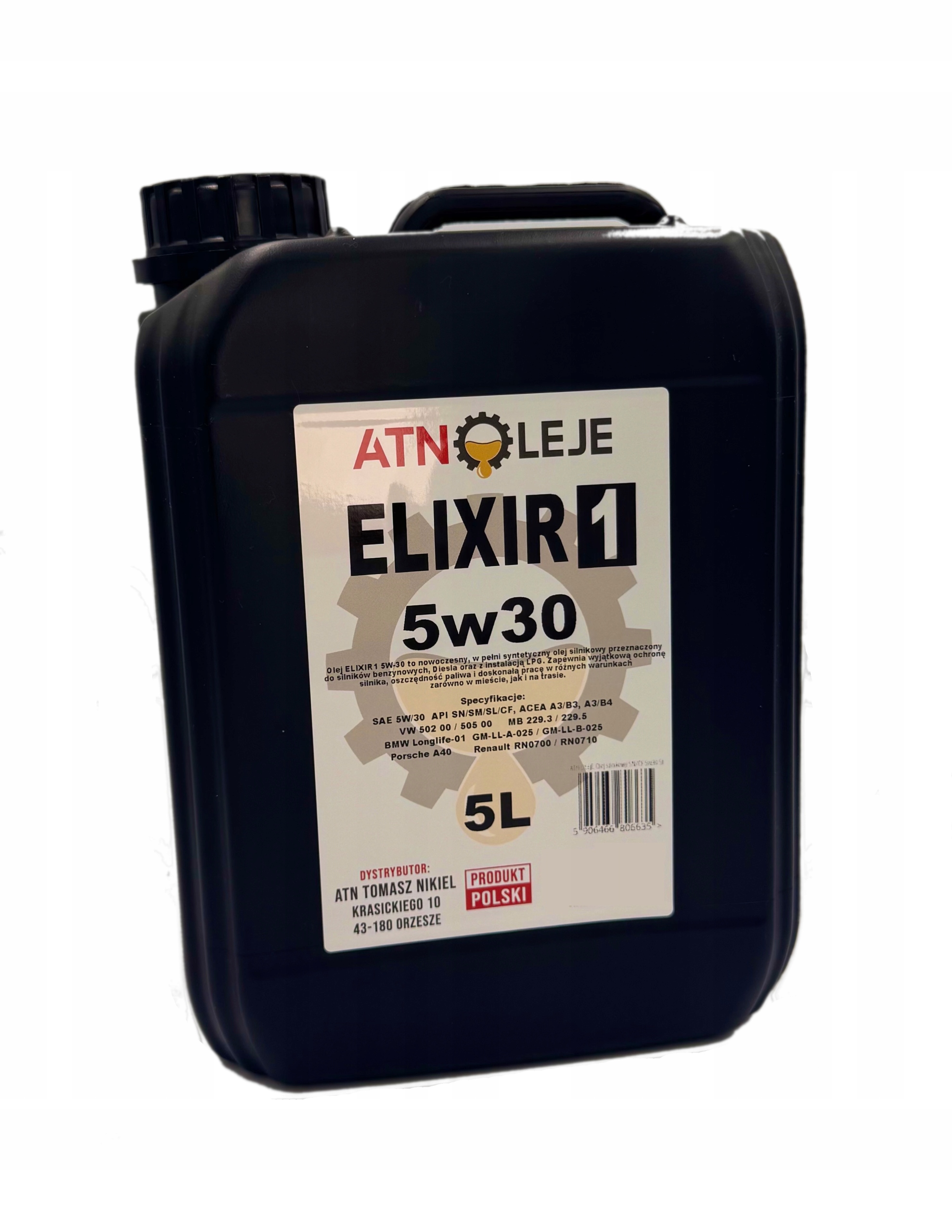 Olej silnikowy syntetyczny ELIXIR1 Sn/cf 5w30 5L