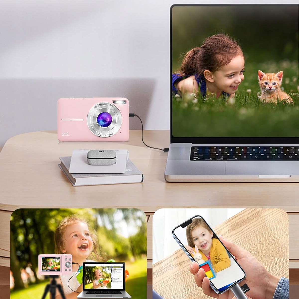 APARAT FOTOGRAFICZNY CYFROWY HD 1080P +KARTA 32GB Stabilizacja cyfrowa