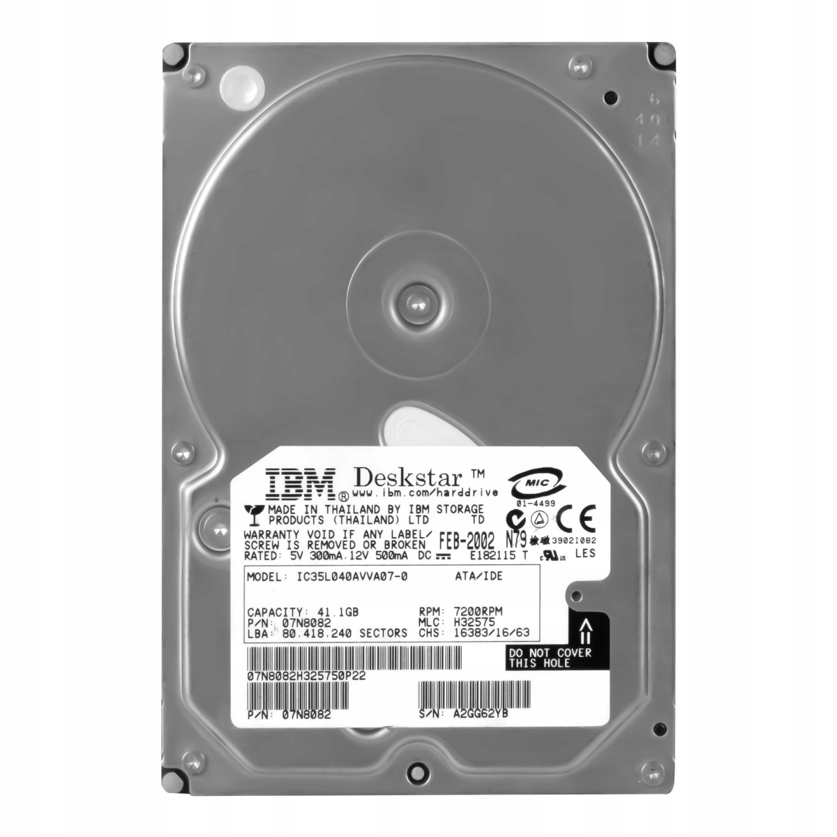 Dell 02M920 40GB 7.2K 2MB Ata 3.5'' IC35L040AVVA07-0