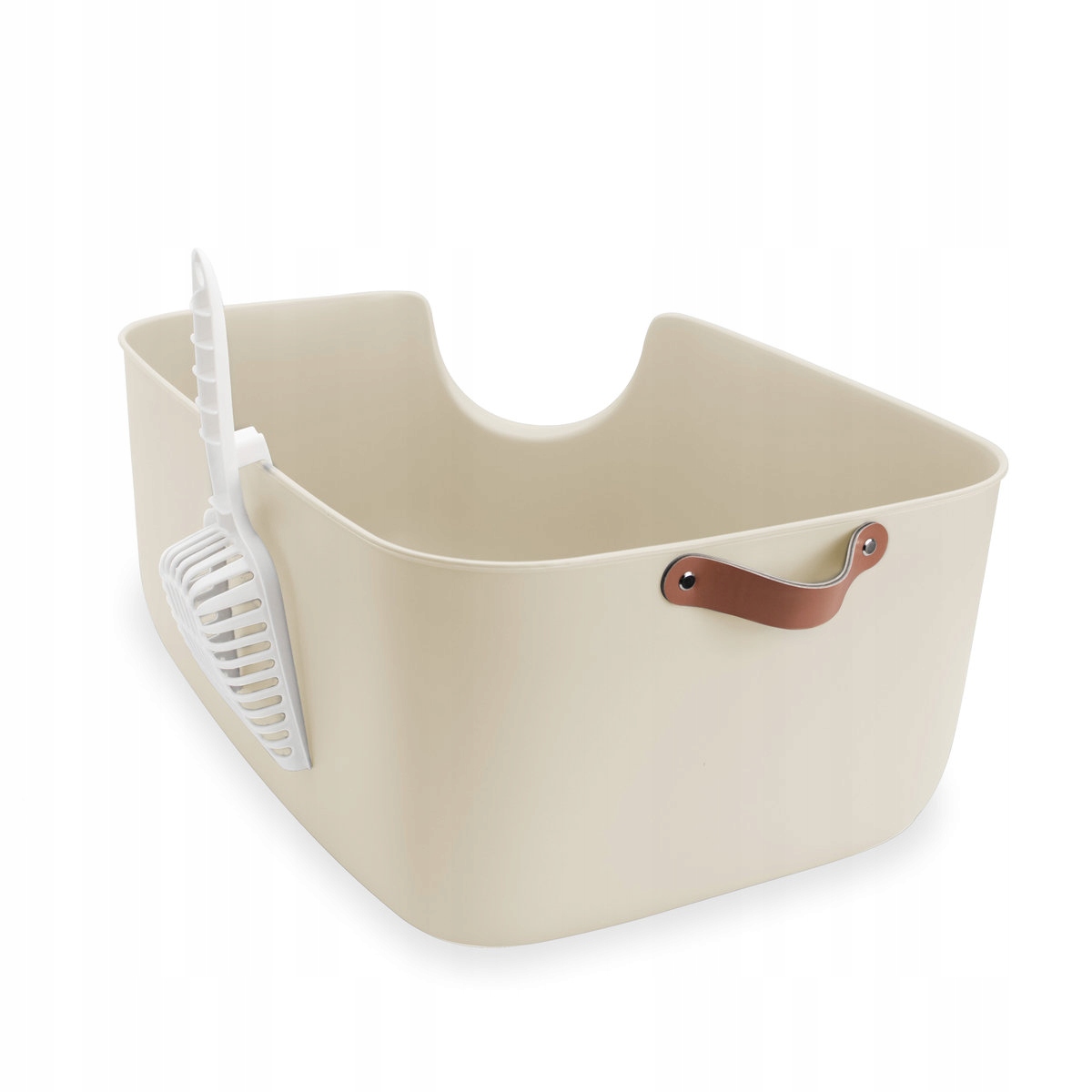 Levně Toaleta pro kočky otevřená, s rukojetí a protiskluzovou lopatkou, velký komfort