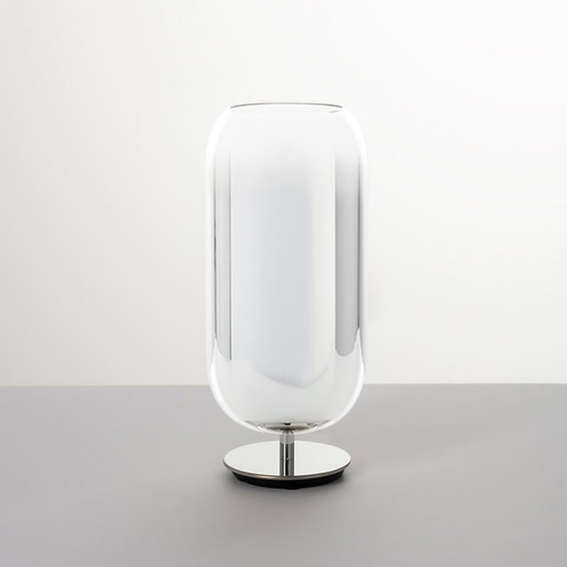 Artemide Gople stolná dizajnová lampa, strieborná, E27, 485 mm