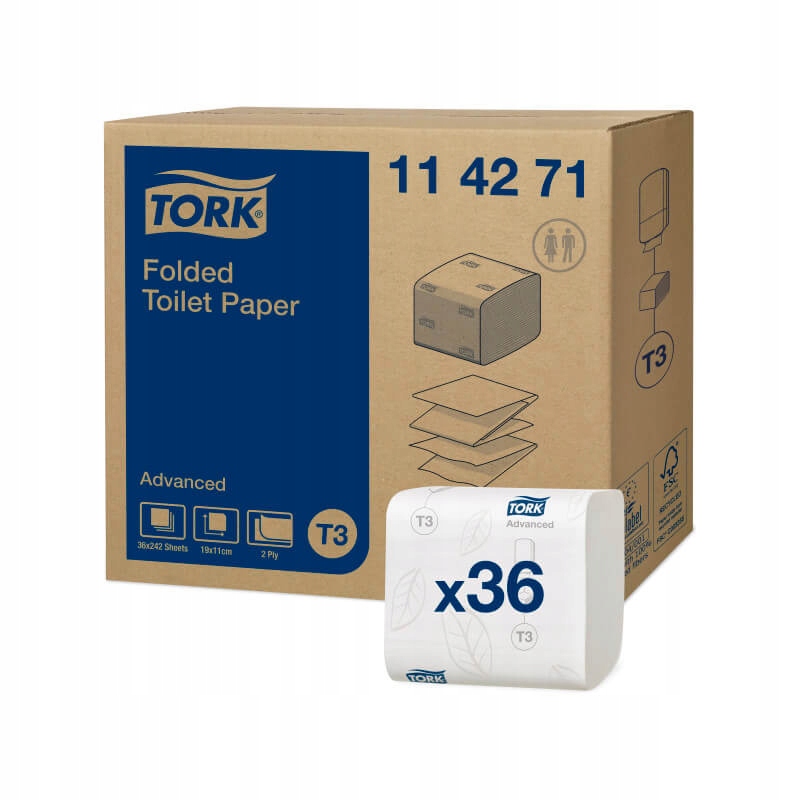 

Tork 114271 Papier toaletowy w składce, T3, x36