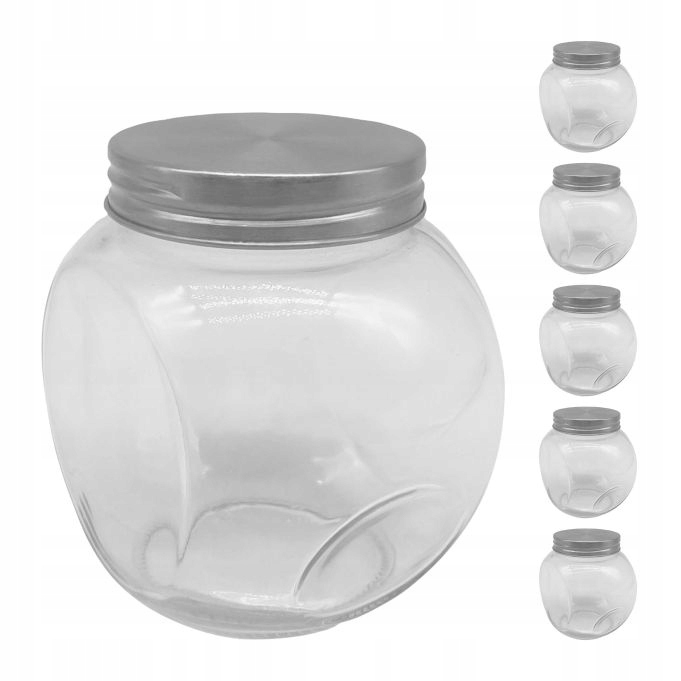 Sada 6 sklenic 480 ml Skleněné nádoby s víkem