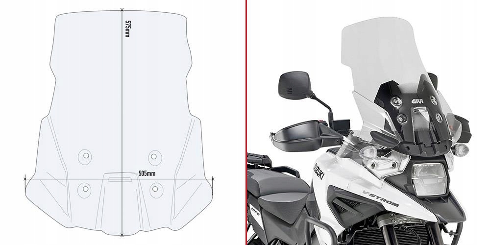 Sklo Givi priehľadné 57,5 x 50,5 cm (h x V) Suzuki V-Strom 1050 (20)