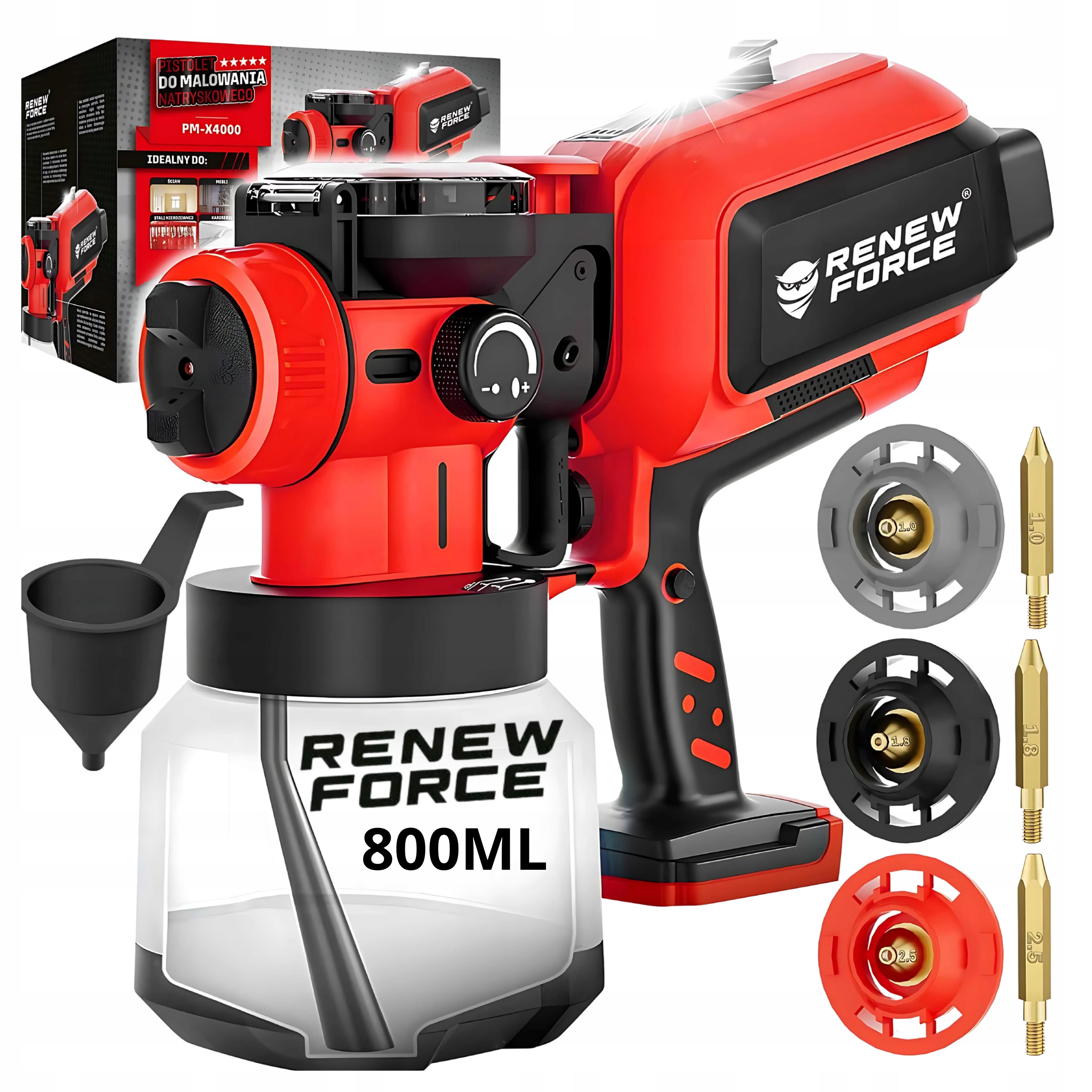 Lakovací pistole na malování stěn PM-X4000 Hvlp 550 W Malířská 800 ml