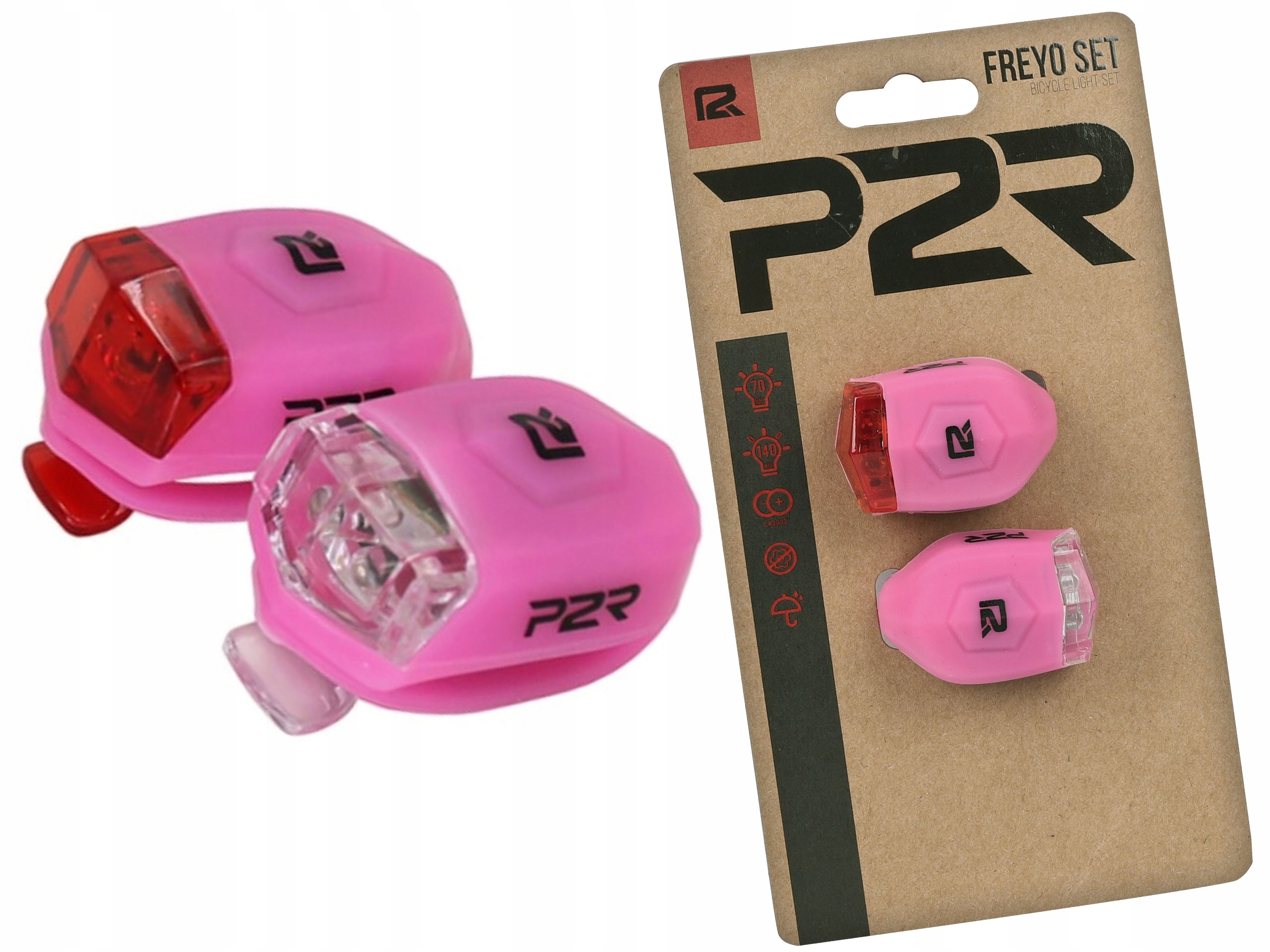 

Zestaw lampek rowerowych Dema P2R Freyo pink