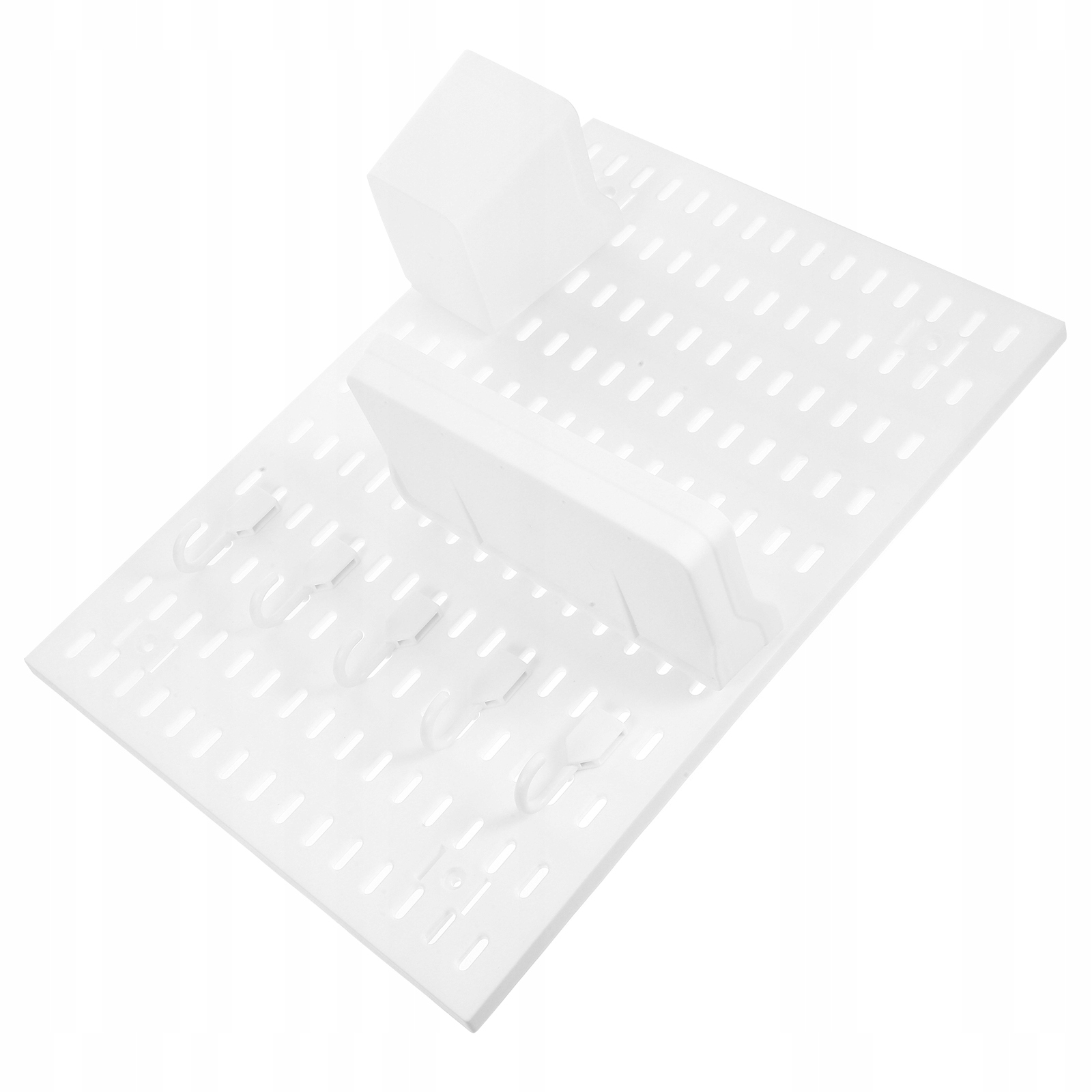 1ZEST BIAŁA TABLICA ŚCIENNA DO PRZECHOWYWANIA Z HAKAMI