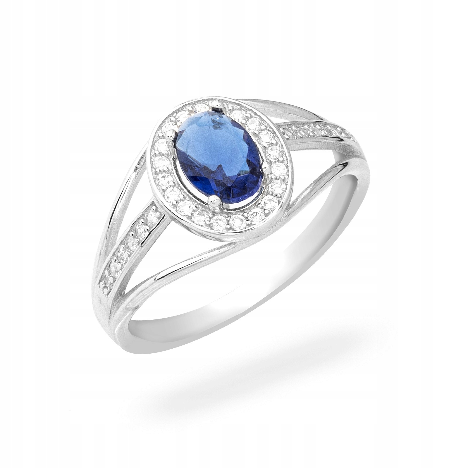 Stříbrný Prstýnek 925 Navy Blue zirkon