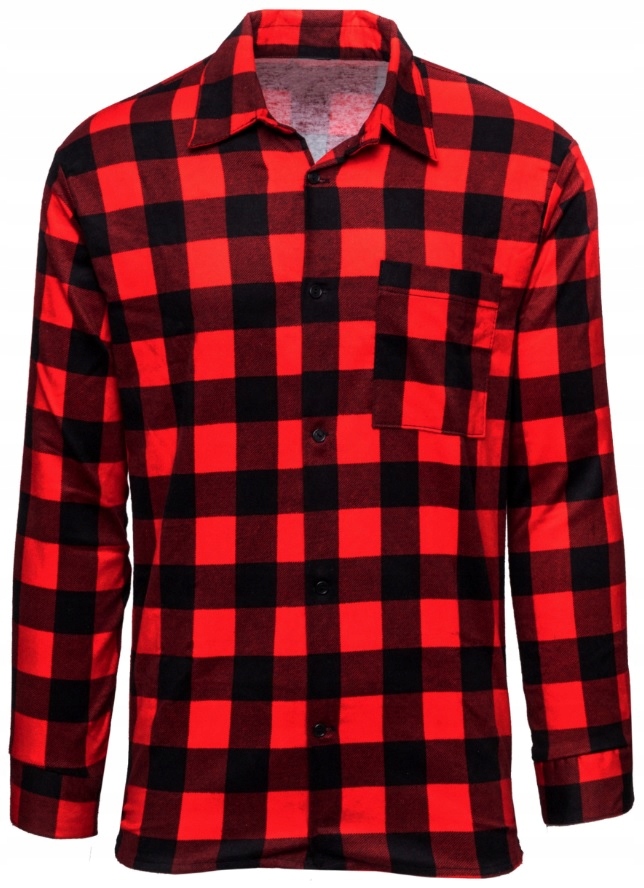 

Męska Koszula W Kratę flanelowa Czerwona krata r.L