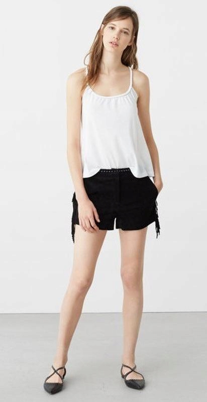 A0600 MANGO__MO1 BIAŁY TOP RAMIĄCZKA SPLOT__XS Materiał dominujący modal