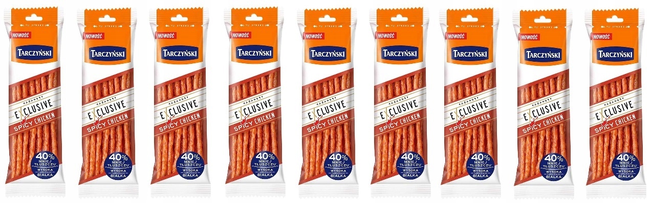 Levně 9 x 90 g Tarczyński Kabanosy Exclusive Spicy Chicken Půlka Kartonu