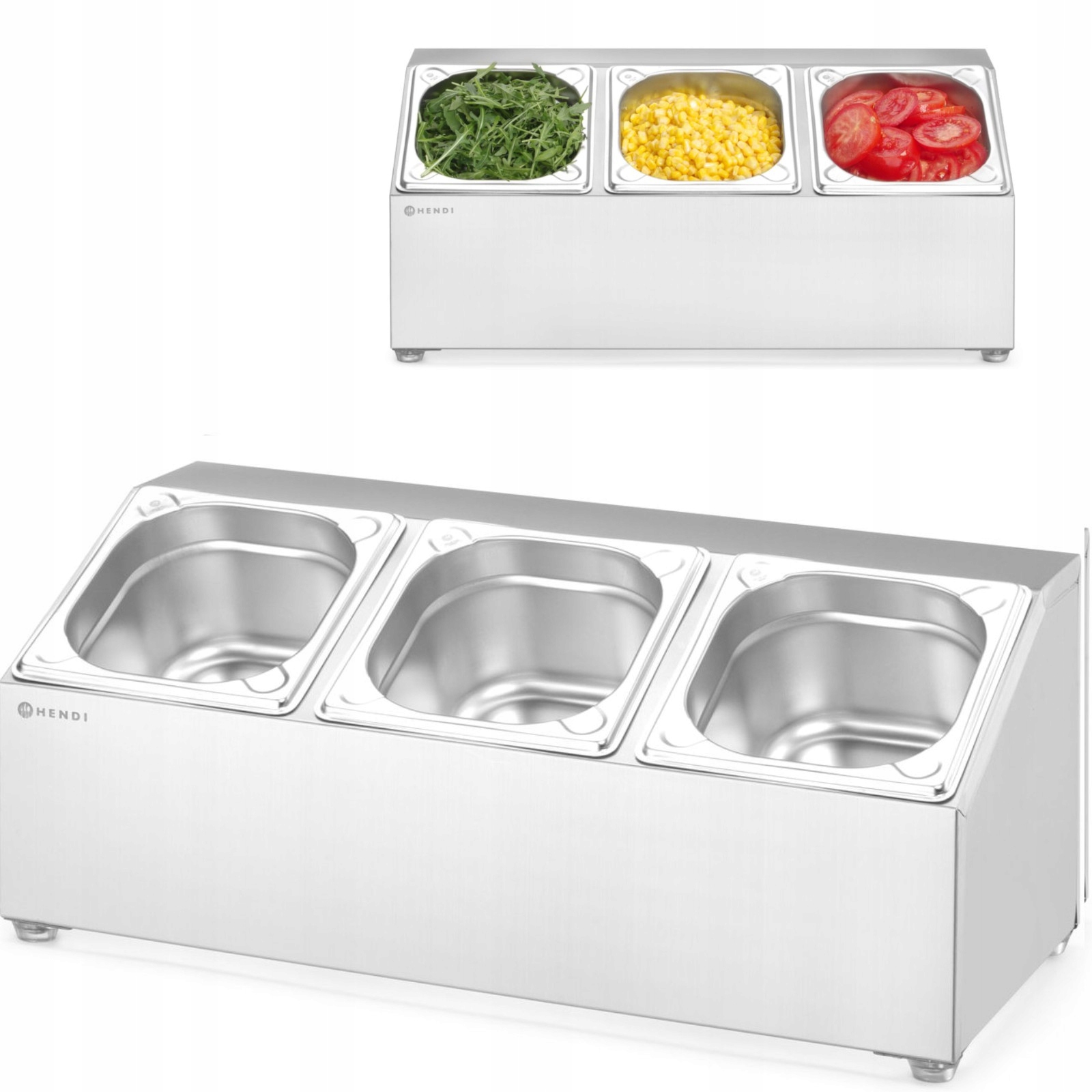 Ocelový Exponovaný Stojan Na Gastronomické Nádoby 3X Gn 1/6 Pro Bufet