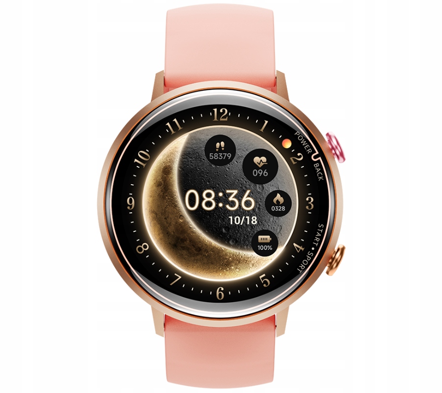 Rubicon RNCF29 růžové chytré hodinky Amoled s funkcí hovoru SMARUB291