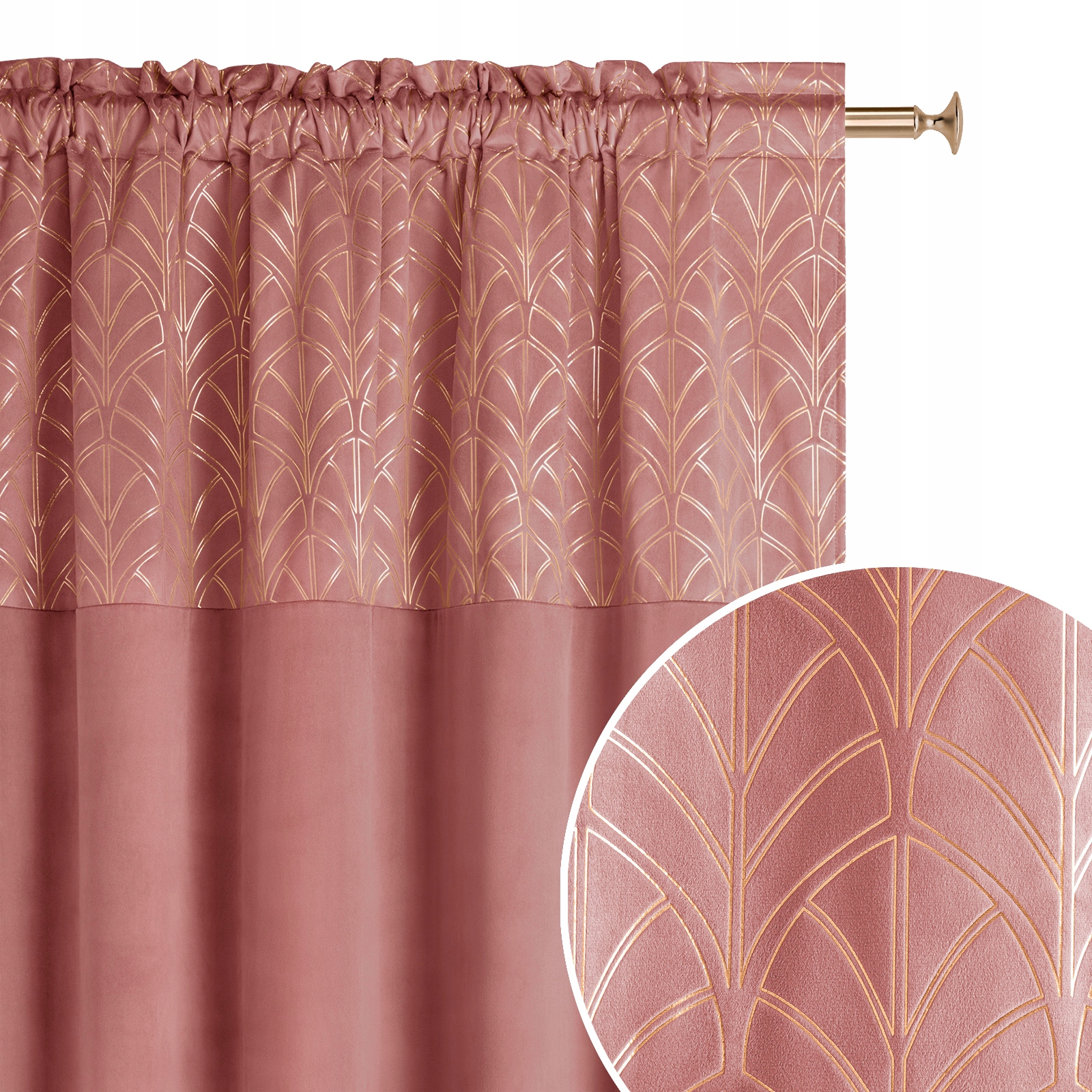 

Zasłona welur róż indyjski na taśmie 140x280 Bliss