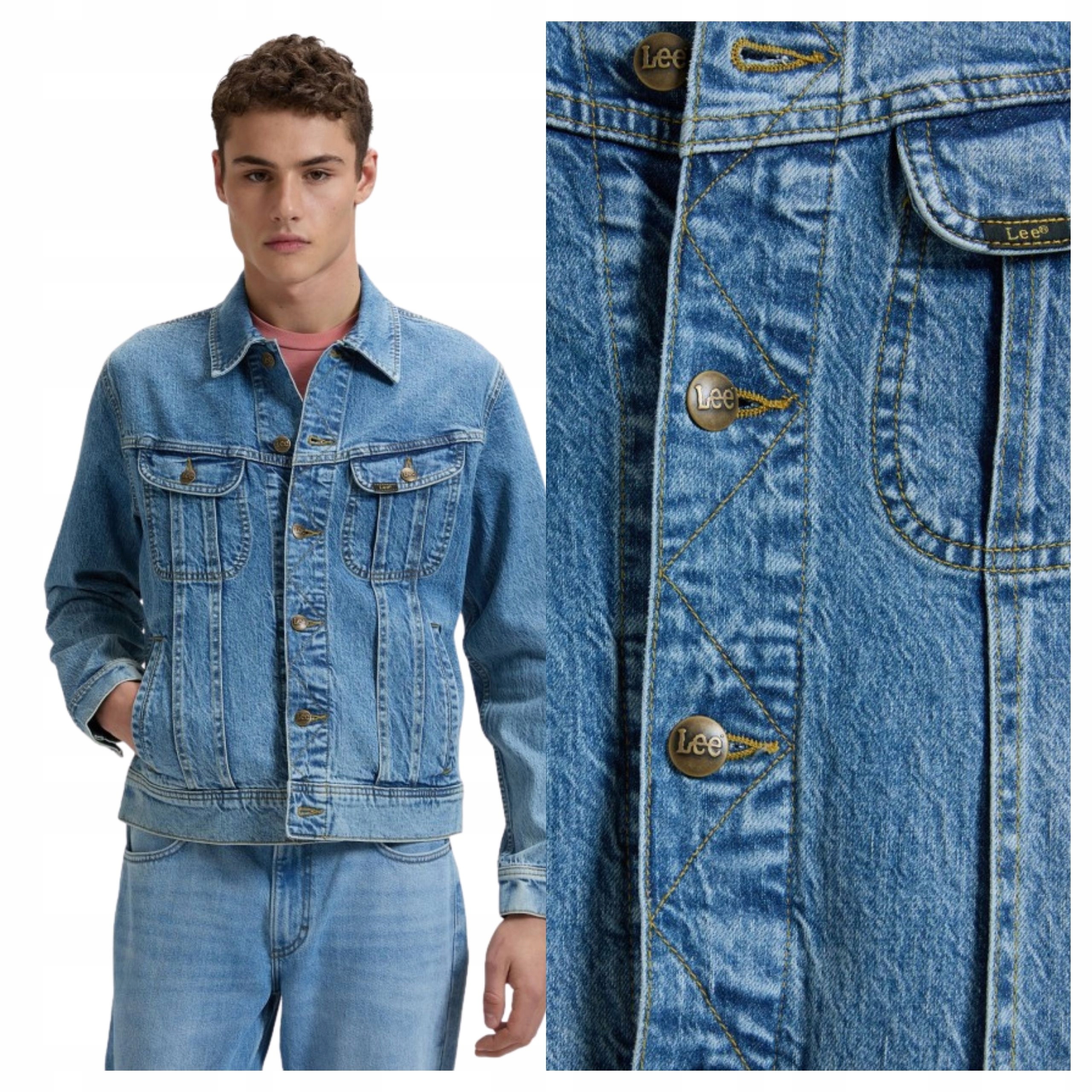 Pánská džínová bunda Lee Rider Jacket Modrá Klasická XL