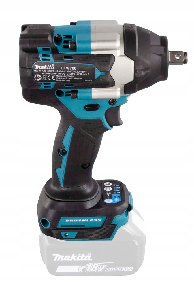 MAKITA DTW700Z AKUM. KLUCZ UDAROWY 1/2'' 18V 700Nm Pojemność akumulatora 0 Ah